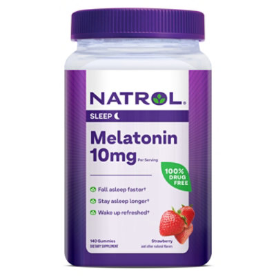 Natrol Strawberry Melatonin 10 mg Gummies - 140 Count - Image 1