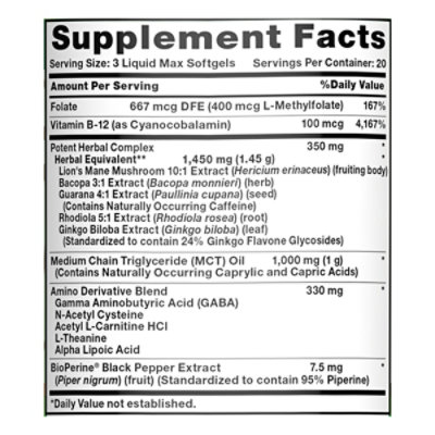 Nature's Truth Gold Series Brain Up Softgels - 60 Count - Image 2
