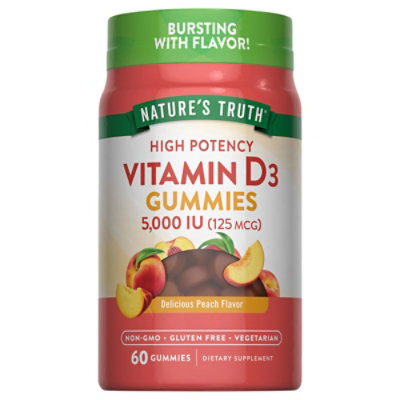 Nature's Truth Vit D 5000 IU Gummies - 60 Count - Image 1