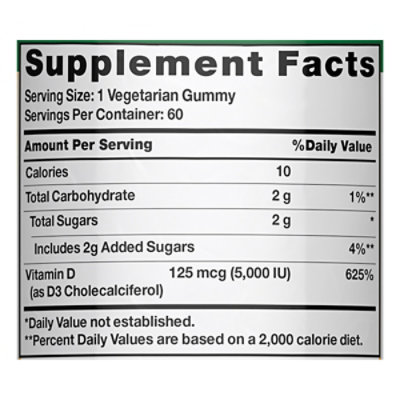 Nature's Truth Vit D 5000 IU Gummies - 60 Count - Image 4