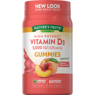 Nature's Truth Vit D 5000 IU Gummies - 60 Count - Image 1