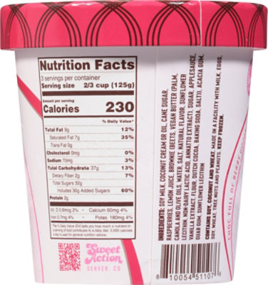 Sweet Action Ice Cream Vegan Raspberry Brownie - 16 OZ - Image 6