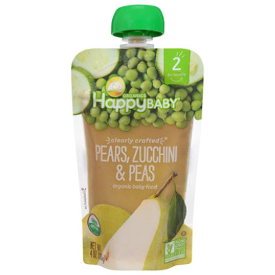 Happy Baby Organics Stage 2 Pear Zucchini Pea - 4 Oz - Image 1