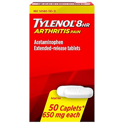Tylenol 8 Hour Arthritis Pain Caplets for Joint Pain Relief- 50 Count - Image 1