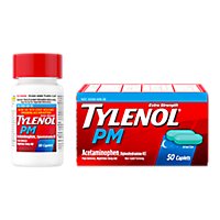 Tylenol PM Extra Strength Pain Reliever And Sleep Aid Caplets - 50 Count - Image 1