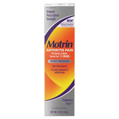 Motrin Arthritis Pain Relief Diclofenac Sodium Topical Gel 1%, 1.76 Oz ...