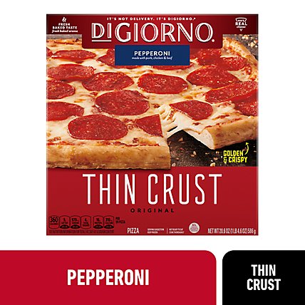 DIGIORNO 12 Inch Classic Thin Crust Pepperoni Frozen Pizza Box - 22.1 Oz - Image 1