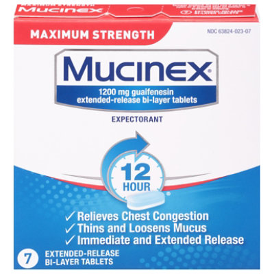 Mucinex Stregnth Expectorant 1200 mg - 7 Count - Image 1