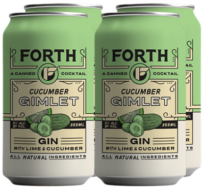 Forth Cucumber Gimlet Cocktail 4-12 Fl Oz Cans - 4-12 FZ - Image 1