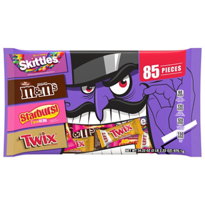 Mars M&M's Skittles Starburst Twix Halloween Dracula Bag 85 Count