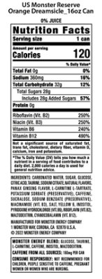 Monster Energy Reserve Orange Dreamsicle - 16 Fl. Oz. - Image 3