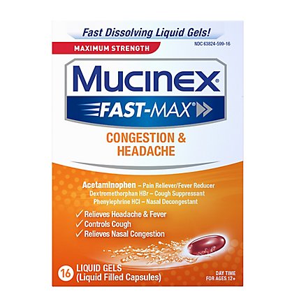 Mucinex Fastmax Congestion & Headache - 16 Count - Image 2