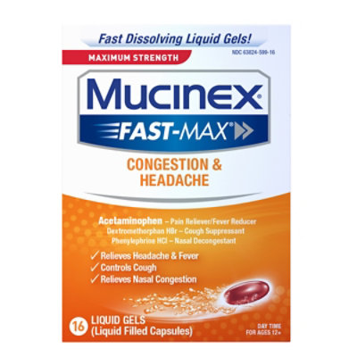 Mucinex Fastmax Congestion & Headache - 16 Count - Image 2