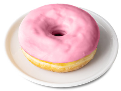 Pink Iced Donut - Each (available between 6 AM to 2 PM) - Image 1