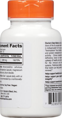 Doctor's Best Biotin 5000 Mcg - 120 Count - Image 4