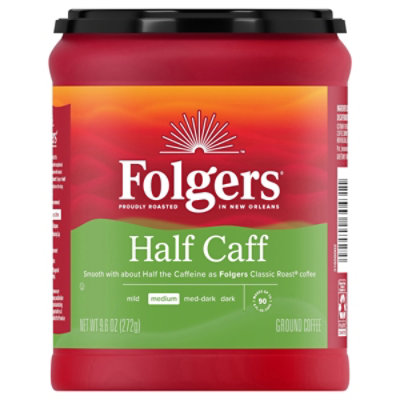 Folgers Half Caff Ground Coffee Medium Roast Canister - 9.6 Oz - Image 2