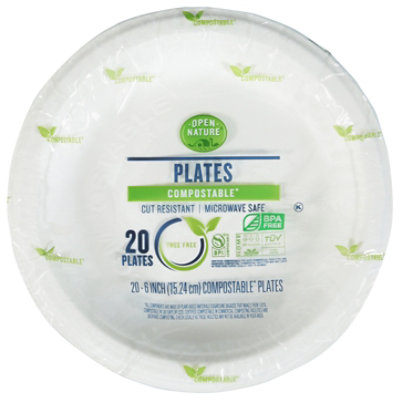 Open Nature Plates Compostable 6 In - 20 CT - Image 1