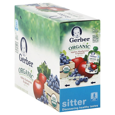 Gerber 2nd Foods Organic Apple Blueberry Spinach Baby Food Pouch - 6-3.5 Oz - Image 4