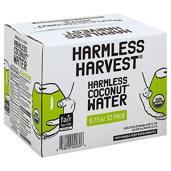 Harmless Harvest Organic Coconut Water - 12-8.75 Fl. Oz.
