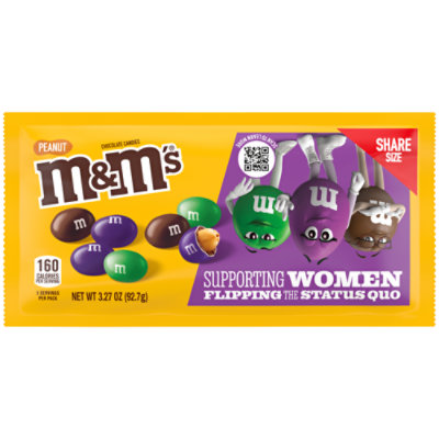 M&M'S Limited Edition Peanut Chocolate Candy Featuring Purple Candy Share Size Bag - 3.27 Oz - Image 1