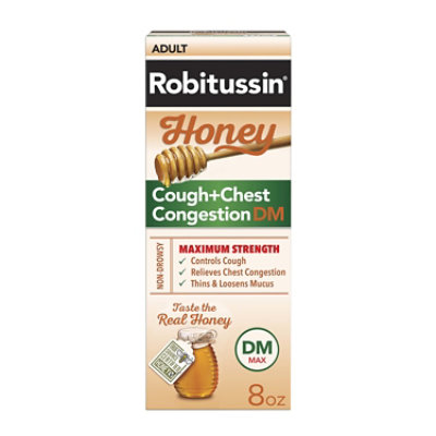 Robitussin Honey Maximum Strength Cough & Chest Congestion Dm - 8 Oz - Image 1