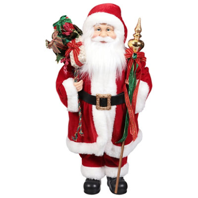 Signature SELECT 18 Inch Velvet Santa Figurine - Each - Image 1