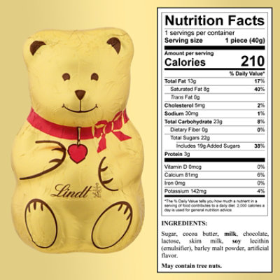 Lindt TEDDY Bear Holiday Milk Chocolate Candy - 1.4 Oz - Image 4