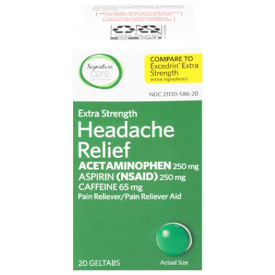 Signature Select/Care Headache Relief Acetaminophen Green Geltab - 20 Count - Image 3