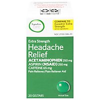 Signature Care Headache Relief Acetaminophen Green Geltab - 20 Count - Image 2