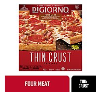 DIGIORNO 12 Inch Classic Thin Crust Four Meat Frozen Pizza Box - 23.4 Oz