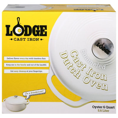 Lodge 6 Quart Oyster White Enameled Cast Iron Dutch Oven - Each - Image 2