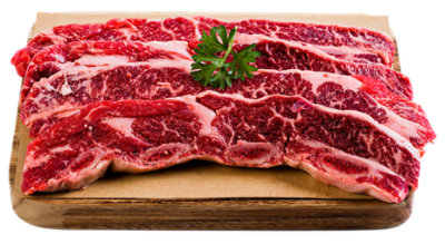 USDA Choice Beef Chuck Short Ribs Flanken Style Thin Cut Bone-in from Ranches in the PNW - 1 lb. - Image 1