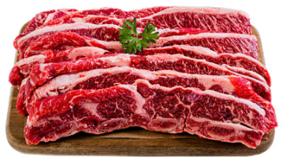 USDA Choice Beef Chuck Short Ribs Flanken Style Thin Cut Bone-in from Ranches in the PNW VP - 3 lbs. - Image 1