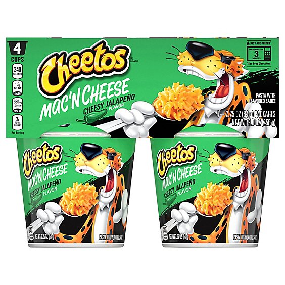 Cheetos Mac N Cheese Pasta With Flavored Sauce Cheesy Jalapeno Flavor - 9 Oz