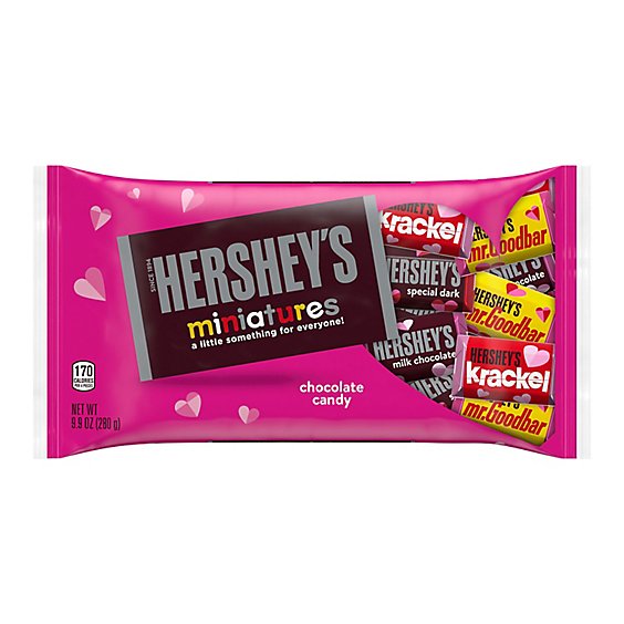 HERSHEY'S Miniatures Assorted Milk And Dark Chocolate Candy Bars Bag - 9.9 Oz