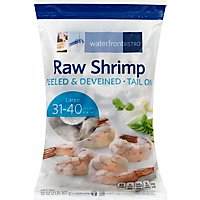 waterfront BISTRO Peeled & Deveined Tail On Large Raw Shrimp 31 To 40 Count - 32 Oz - Image 2