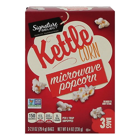 Signature Select Popcorn Microwave Kettle Corn 3 Count - 2.8 Oz