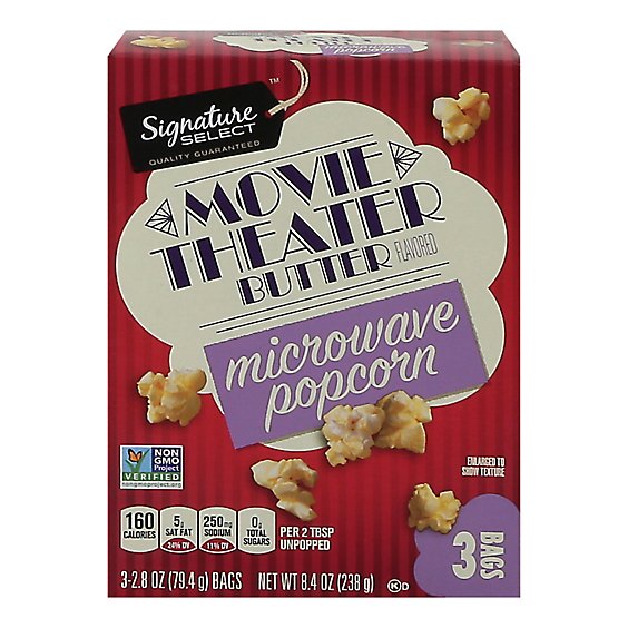 Signature Select Popcorn Microwav Butter Movie Theater 3 Count - 2.8 Oz