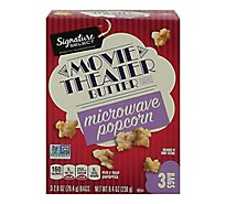 Signature Select Popcorn Microwav Butter Movie Theater 3 Count - 2.8 Oz
