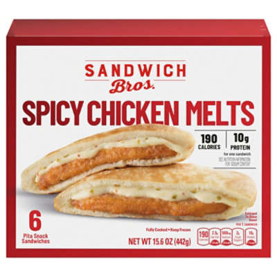 Sandwich Bros. Spicy Chicken Melts Pita Snack Sandwiches Frozen - 15.6 OZ - Image 3