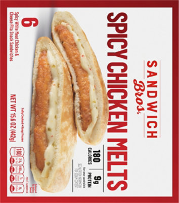 Sandwich Bros. Spicy Chicken Melts Pita Snack Sandwiches Frozen - 15.6 OZ - Image 6