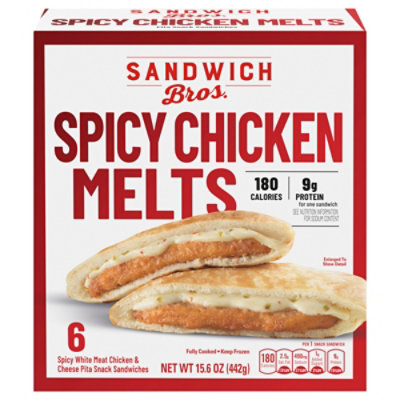 Sandwich Bros. Spicy Chicken Melts Pita Snack Sandwiches Frozen - 15.6 ...