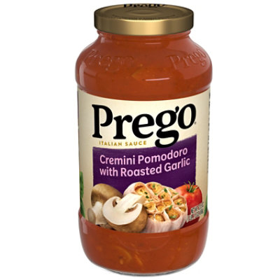 Prego Cremini Pomodoro With Roasted Garlic Pasta Sauce Jar - 23.5 Oz