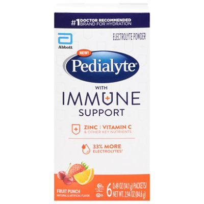 Pedialyte Fruit Punch Immune Support Electrolyte Powder - 2.94 Oz