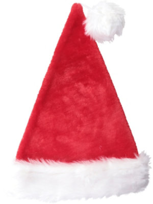 Signature SELECT 17 Inch Velvet Touch Plush Santa Hat With Soft & Silky White Cuff And White Pom Styles May Vary- Each - Image 3