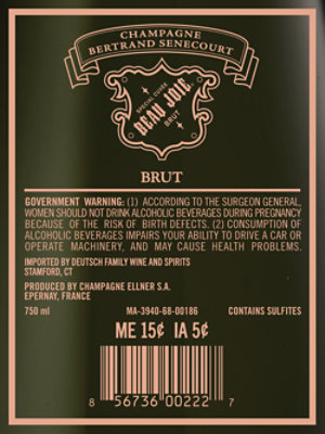 Beau Joie Brut Wine - 750 ML - Image 2