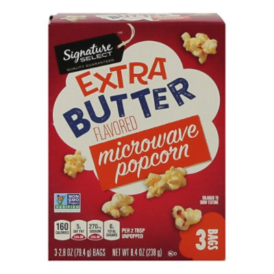 Signature SELECT Extra Butter Microwave Popcorn - 3-2.8 Oz - Image 1