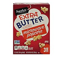 Signature Select Popcorn Microwave Extra Butter - 3-2.8 Oz
