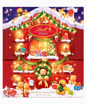 Lindt TEDDY Bear Holiday Assorted Chocolate Candy Advent Calendar 4.5