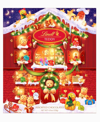 Lindt TEDDY Bear Holiday Assorted Chocolate Candy Advent Calendar - 4.5 Oz - Image 1